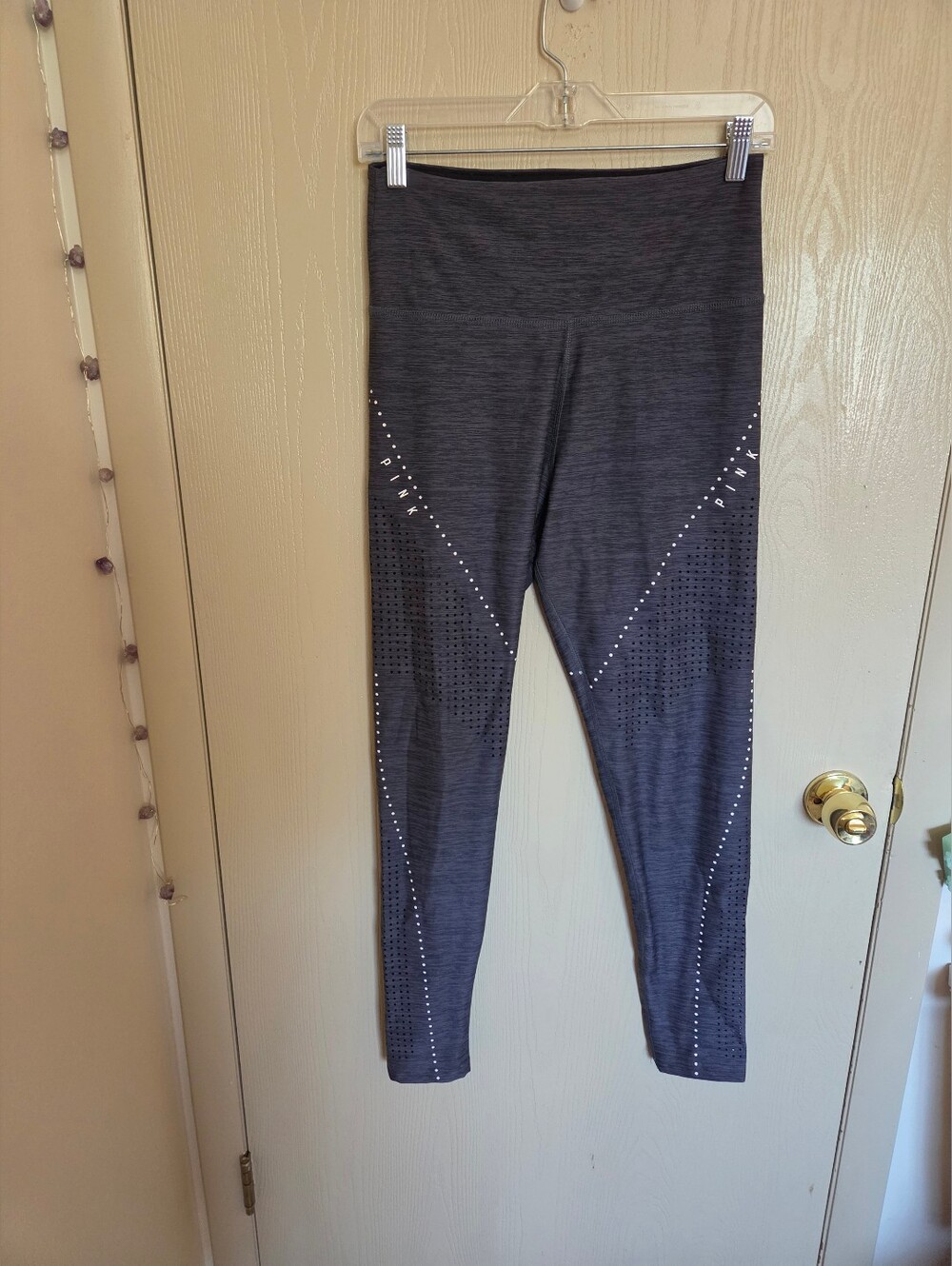 Victoria's Secret Pink Full Length Gray Workout Leggings Womens Size M